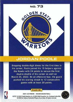 2021-22 Panini Recon #73 Jordan Poole Back