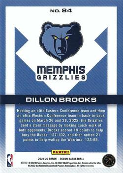 2021-22 Panini Recon #84 Dillon Brooks Back