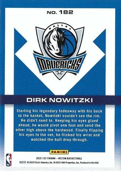 2021-22 Panini Recon #182 Dirk Nowitzki Back
