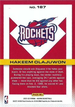 2021-22 Panini Recon #187 Hakeem Olajuwon Back