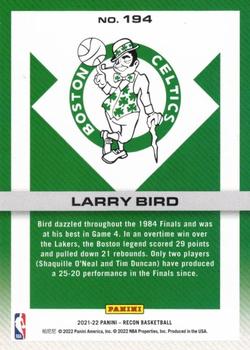 2021-22 Panini Recon #194 Larry Bird Back