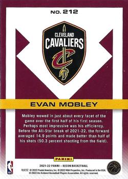 2021-22 Panini Recon #212 Evan Mobley Back