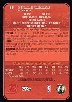 2006-07 Bowman #99 Paul Pierce Back