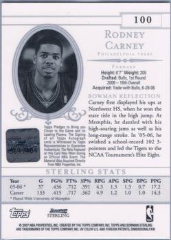 2006-07 Bowman Sterling #100 Rodney Carney Back