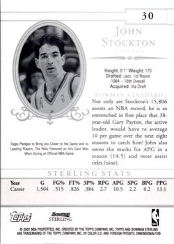 2006-07 Bowman Sterling #30 John Stockton Back