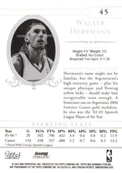 2006-07 Bowman Sterling #45 Walter Herrmann Back