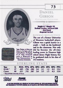 2006-07 Bowman Sterling #73 Daniel Gibson Back