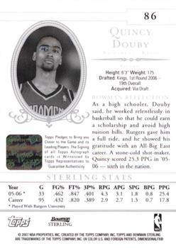 2006-07 Bowman Sterling #86 Quincy Douby Back