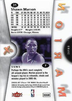 2006-07 E-X #31 Shawn Marion Back
