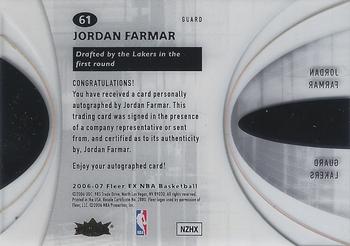 2006-07 E-X #61 Jordan Farmar Back
