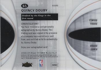 2006-07 E-X #65 Quincy Douby Back