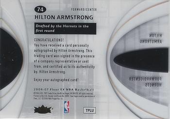 2006-07 E-X #74 Hilton Armstrong Back
