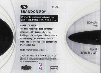 2006-07 E-X #76 Brandon Roy Back