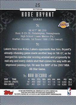 2006-07 Finest #25 Kobe Bryant Back