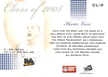 2008 Press Pass - Class of 2008 #CL-9 Kevin Love Back