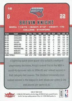 2006-07 Fleer #16 Brevin Knight Back