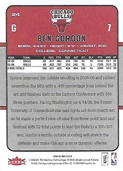 2006-07 Fleer #24 Ben Gordon Back