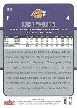 2006-07 Fleer #90 Luke Walton Back