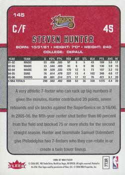 2006-07 Fleer #145 Steven Hunter Back