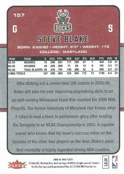 2006-07 Fleer #157 Steve Blake Back