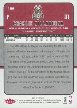 2006-07 Fleer #186 Charlie Villanueva Back