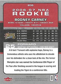 2006-07 Fleer #206 Rodney Carney Back