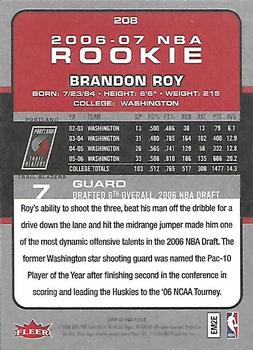2006-07 Fleer #208 Brandon Roy Back