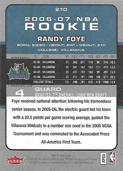 2006-07 Fleer #210 Randy Foye Back