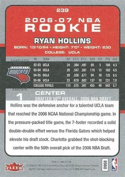 2006-07 Fleer #239 Ryan Hollins Back