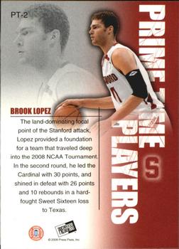 2008 Press Pass - Primetime Players #PT-2 Brook Lopez Back