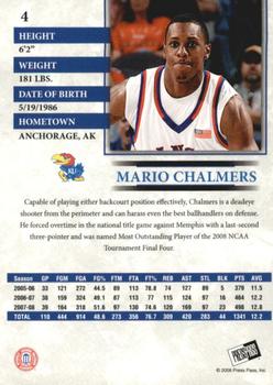 2008 Press Pass - Reflectors #4 Mario Chalmers Back