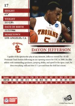 2008 Press Pass - Reflectors #17 Davon Jefferson Back