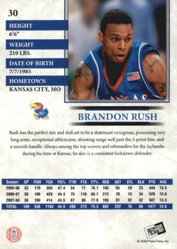 2008 Press Pass - Reflectors #30 Brandon Rush Back
