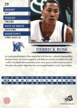 2008 Press Pass - Reflectors Proofs #29 Derrick Rose Back
