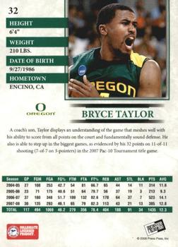 2008 Press Pass - Reflectors Proofs #32 Bryce Taylor Back