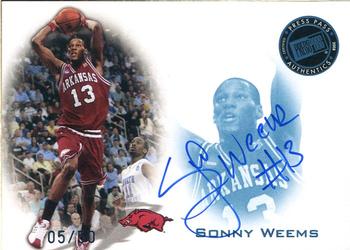 2008 Press Pass - Signings Blue #PPS-SW Sonny Weems Front