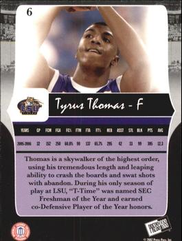 2006-07 Press Pass Legends #6 Tyrus Thomas Back