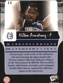 2006-07 Press Pass Legends #14 Hilton Armstrong Back