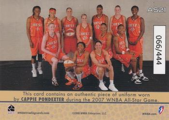 2008 Rittenhouse WNBA - All-Star Relics #AS21 Cappie Pondexter Back