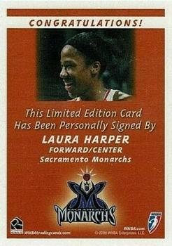 2008 Rittenhouse WNBA - Autographs #NNO Laura Harper Back