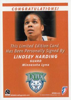 2008 Rittenhouse WNBA - Autographs #NNO Lindsey Harding Back