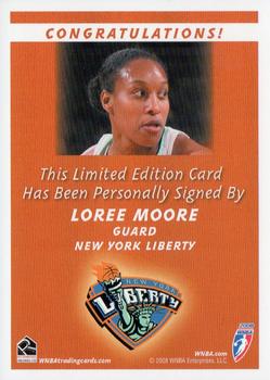 2008 Rittenhouse WNBA - Autographs #NNO Loree Moore Back