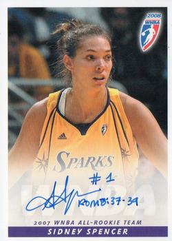 2008 Rittenhouse WNBA - Autographs #NNO Sidney Spencer Front