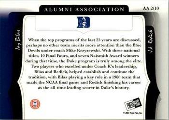 2006-07 Press Pass Legends - Alumni Association #AA2 Jay Bilas / J.J. Redick Back