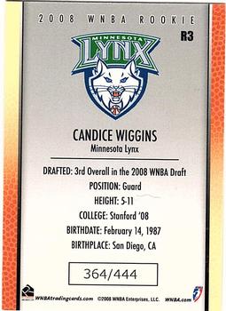 2008 Rittenhouse WNBA - Rookies #R3 Candice Wiggins Back