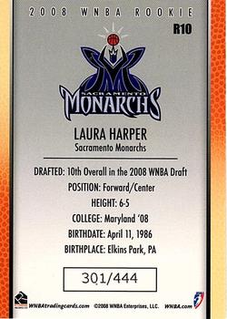 2008 Rittenhouse WNBA - Rookies #R10 Laura Harper Back