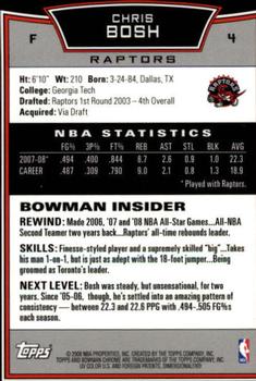 2008-09 Bowman - Chrome #4 Chris Bosh Back