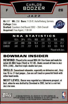 2008-09 Bowman - Chrome #26 Carlos Boozer Back