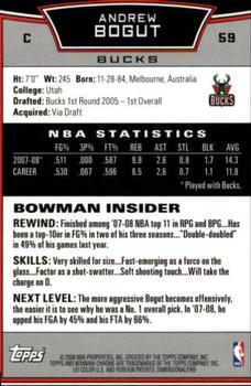 2008-09 Bowman - Chrome #59 Andrew Bogut Back