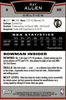 2008-09 Bowman - Chrome #60 Ray Allen Back